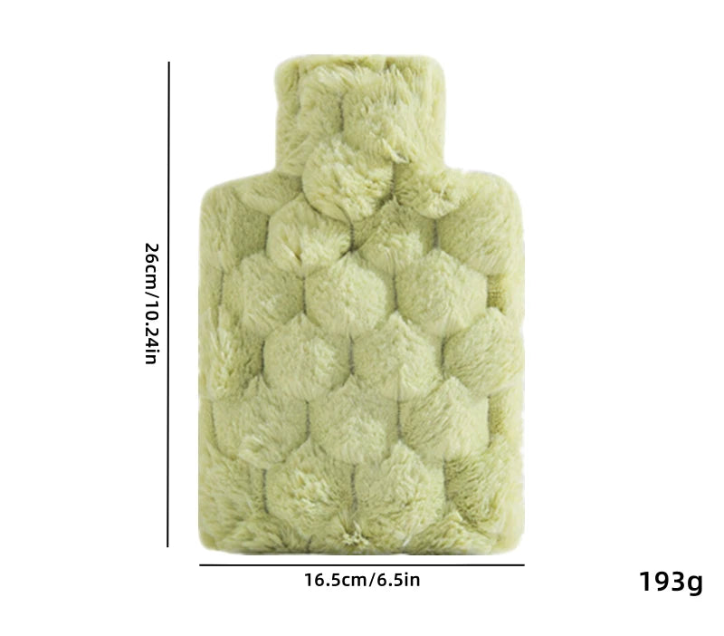 Bouillotte à eau chaude avec housse en peluche - imitation fourrure