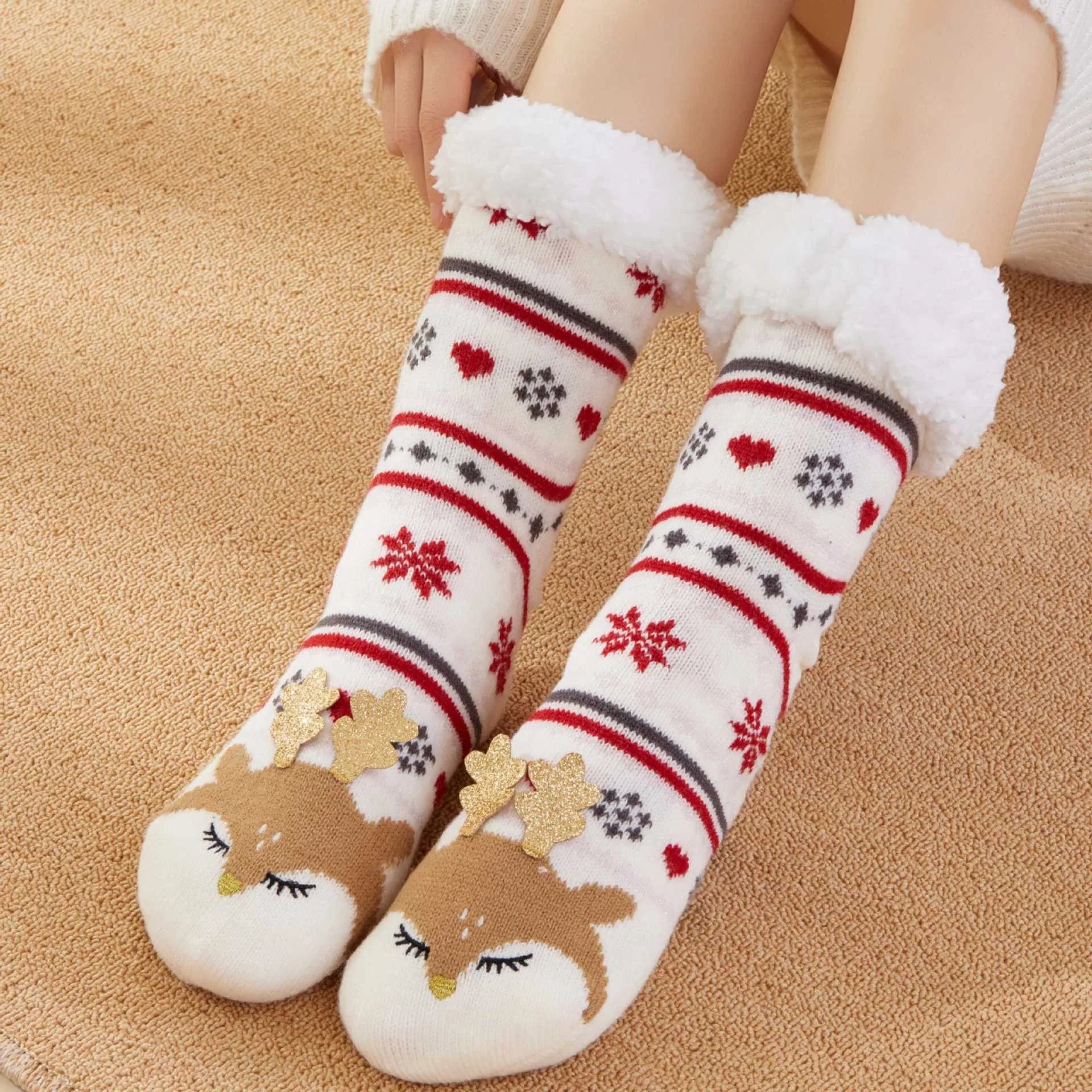 Chaussettes polaires de Noël pour adulte taille unique