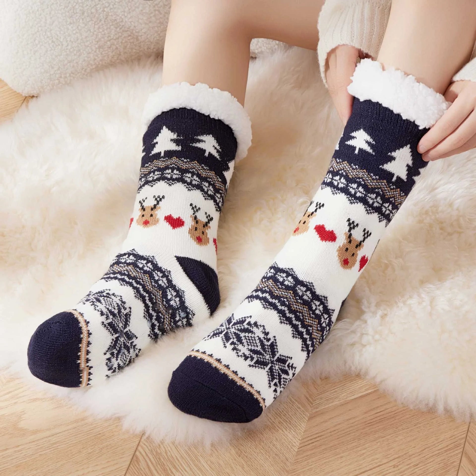 Chaussettes polaires de Noël pour adulte taille unique