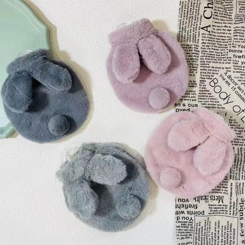 Bouillotte à eau chaude lapin en peluche - réchauffe main 300mL - enfant