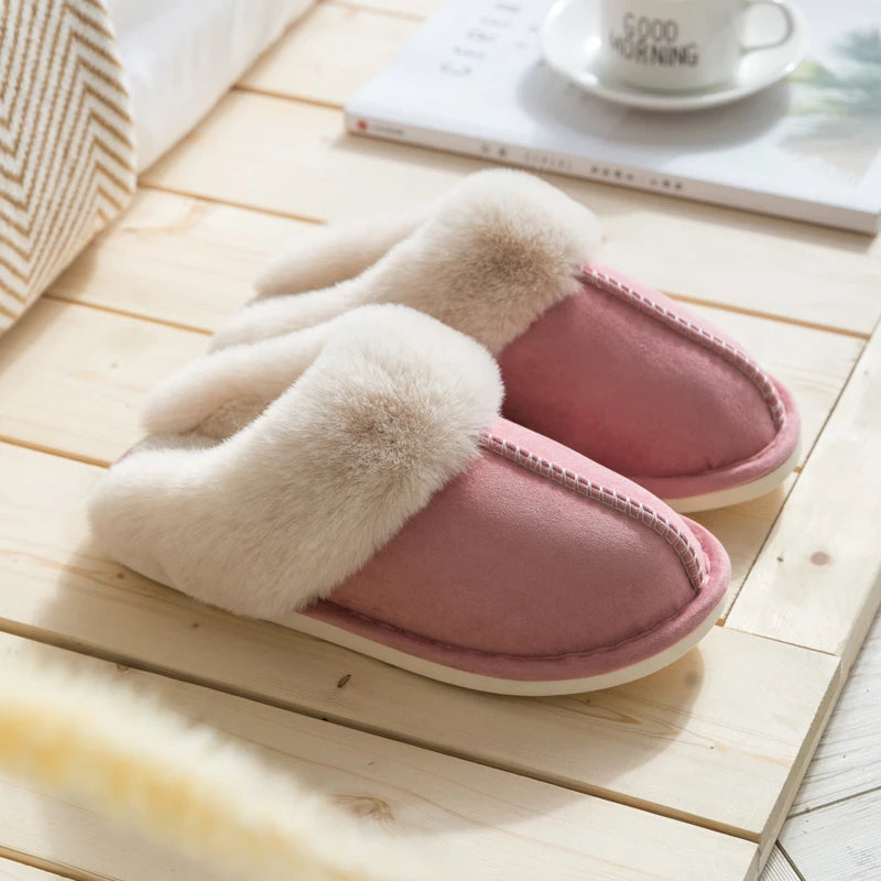 Pantoufles chaudes en coton velours – Chaussons antidérapants hiver