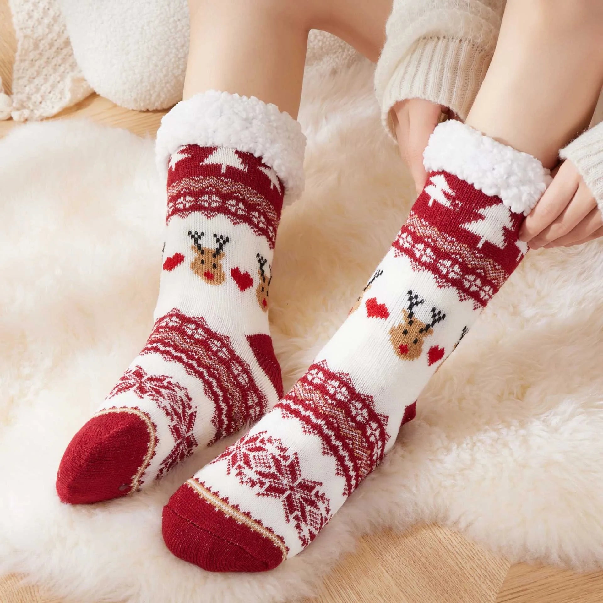 Chaussettes polaires de Noël pour adulte taille unique