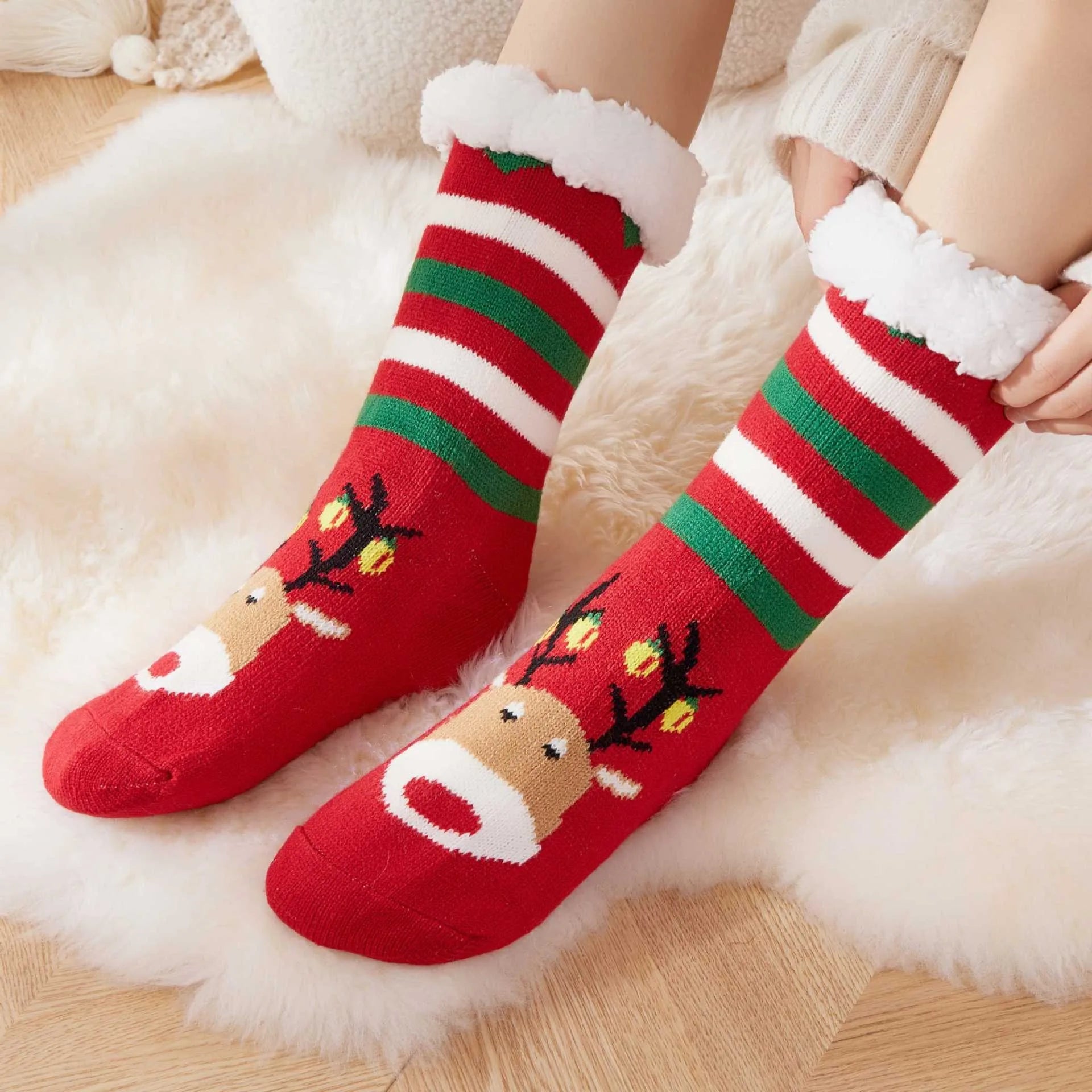 Chaussettes polaires de Noël pour adulte taille unique